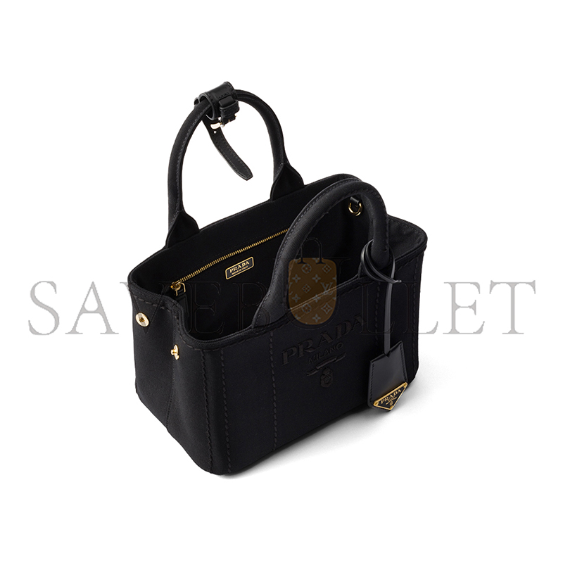 PRADA JARDINIÈRE MINI COTTON CANVAS HANDBAG 1BA038 (22*15*13cm)